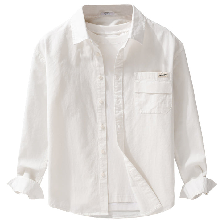 Herren Leichtes Baumwoll-Overshirt mit Kentkragen, Brusttasche und Relaxed-Fit Echoarchiv