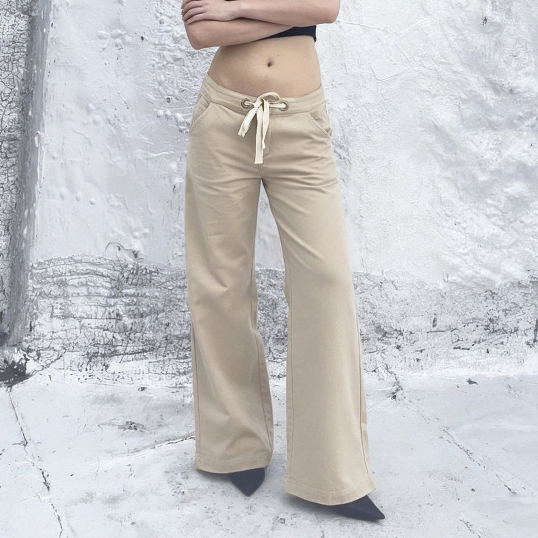 Damen nan weite Highwaist Cargo-Schlaghose mit Tunnelzug, Mehrfachtaschen und legerer Silhouette Echo Archiv