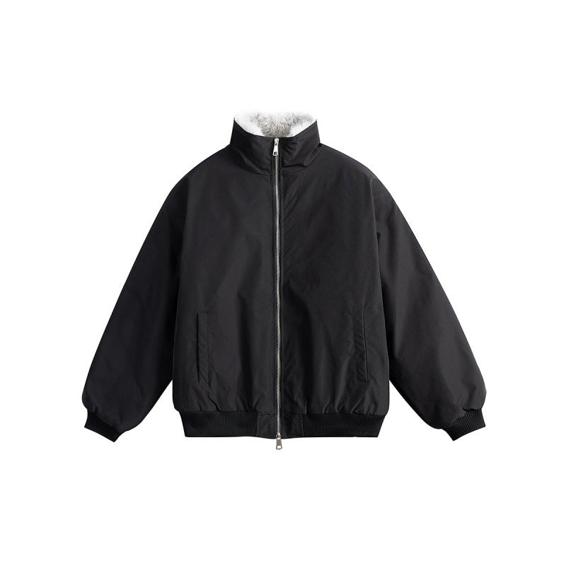 Damen Kurze Boxy-Steppjacke mit hohem Schalkragen, Teddykragen und elastischen Rippbündchen Echo Archiv