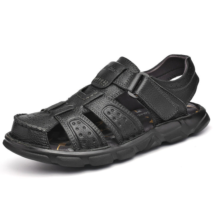 Herren Ledersandalen mit verstellbarem Klettverschluss und rutschfester Sohle Echoarchiv