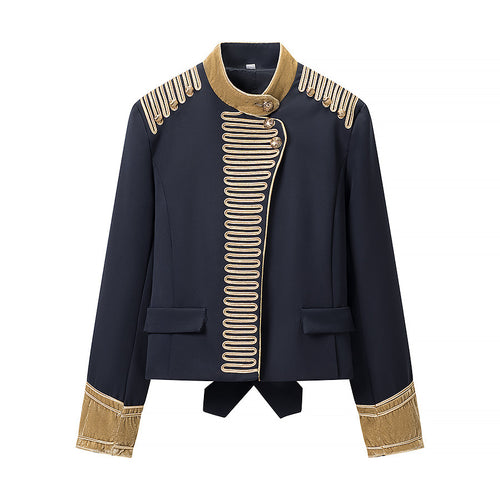 Damen Kurzblazer im Marschall-Stil mit verzierten Goldgalons und Stehkragen Echo Archiv