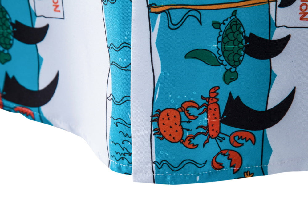Herren Kurzarmhemd mit kreativem maritimen Design und praktischer Brusttasche Echoarchiv