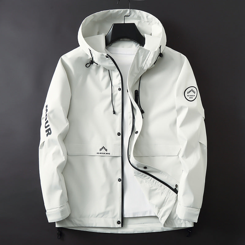 Herren Sportive Softshell-Fieldjacke mit Kapuze, verdecktem Reißverschluss und Logo-Details Echo Archiv