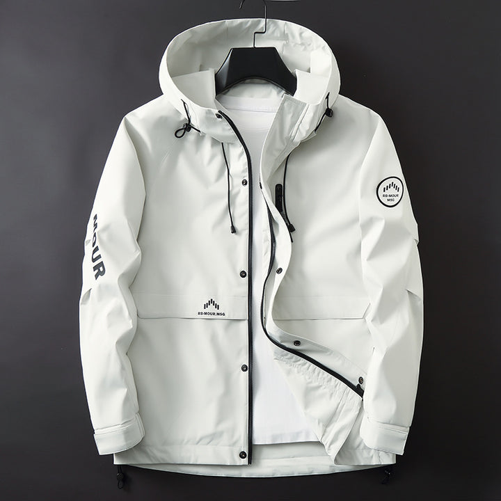 Herren Sportive Softshell-Fieldjacke mit Kapuze, verdecktem Reißverschluss und Logo-Details Echo Archiv