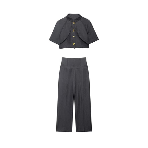 Damen Hochtaillierte Culotte-Hose mit extra breitem Shapingbund Echo Archiv