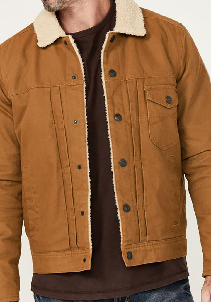Herren Winterjacke aus strapazierfähigem Baumwollmaterial mit Teddyfutter und praktischen Taschen Echoarchiv