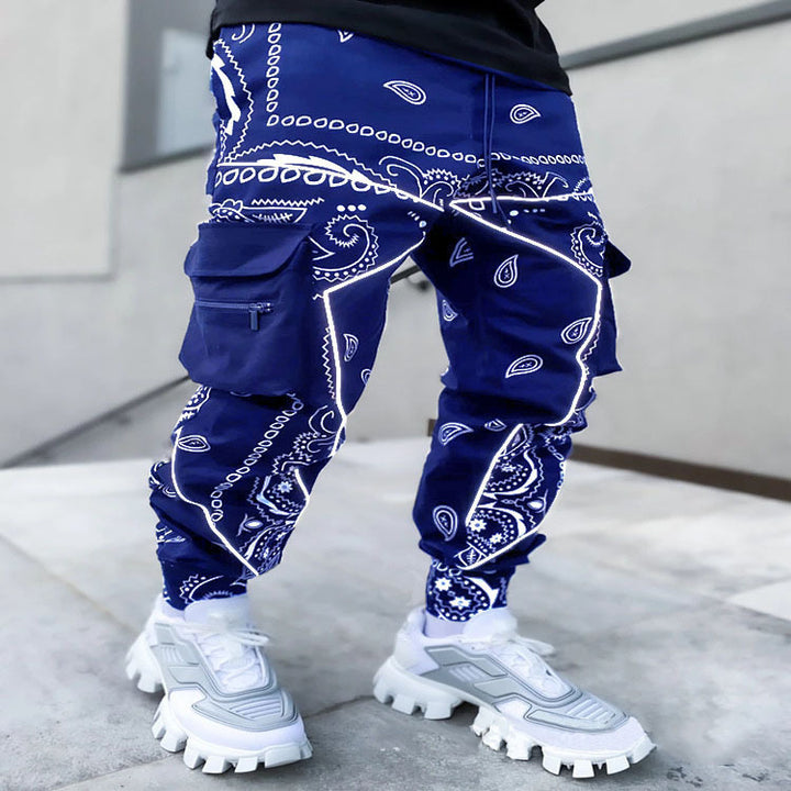 Herren nan Bandana-Cargo-Jogginghose mit Kordelzug und elastischen Bündchen Echo Archiv