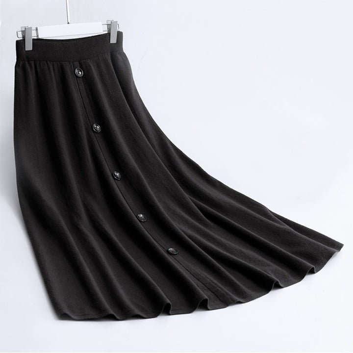 Damen Langer Faltenrock mit Knopfdetails Echo Archiv