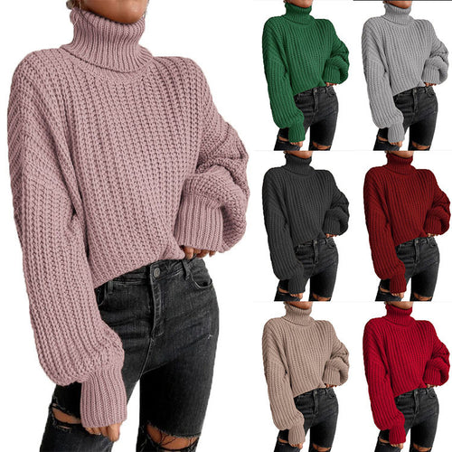Damen nan grober Rollkragenpullover mit Oversize-Ärmeln und gerippten Bündchen Echo Archiv