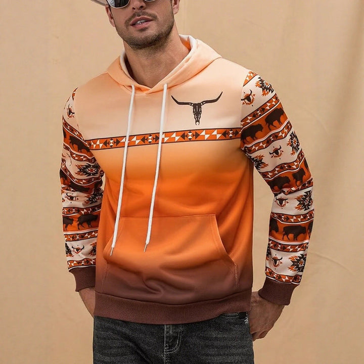 Herren Kapuzenpullover mit modernem Tribal-Muster Echoarchiv