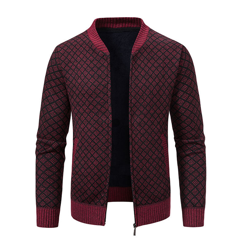 Herren Smarte Strickjacke mit modischem Zipper und seitlichen Taschen Echoarchiv