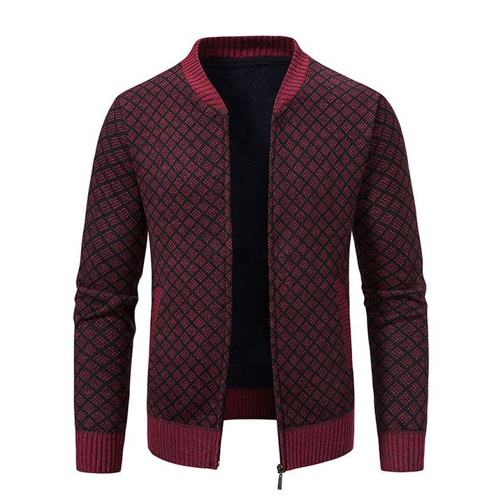Herren Smarte Strickjacke mit modischem Zipper und seitlichen Taschen Echoarchiv