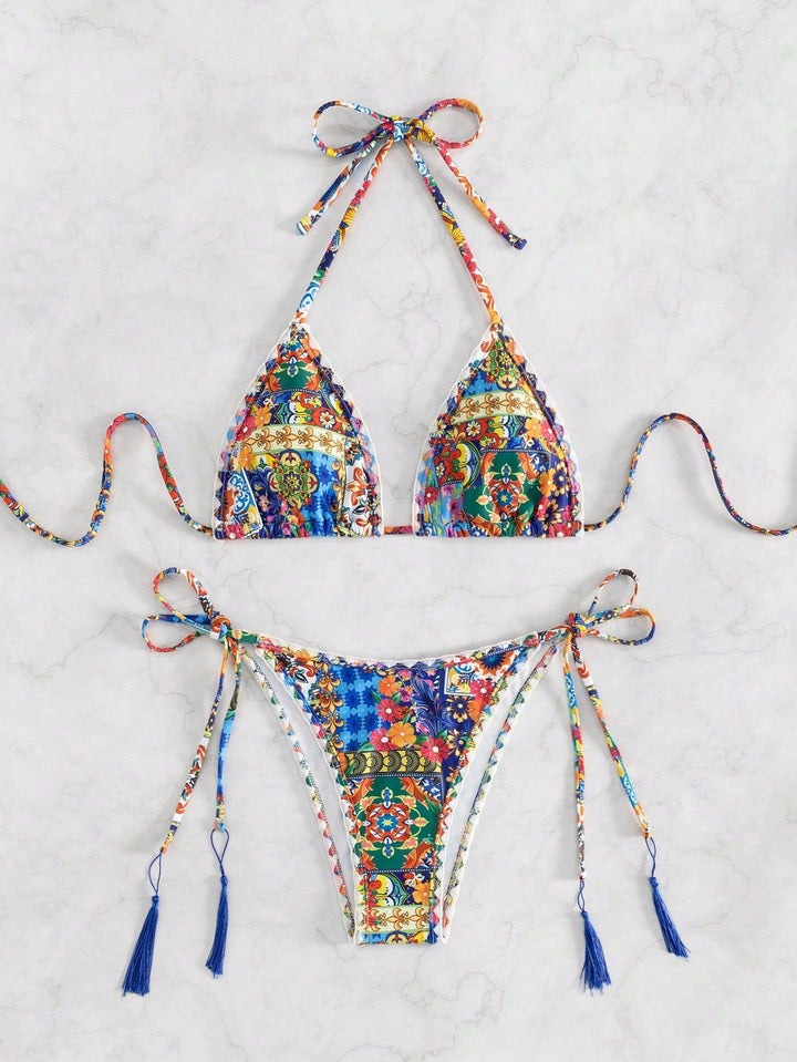 Damen Bikiniunterteil mit eleganten Quastendetails Echo Archiv