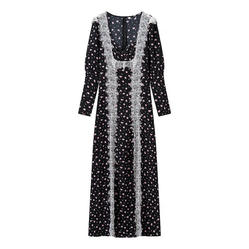 Damen Maxikleid mit elegantem Schnitt und floralem Spitzenbesatz Echo Archiv