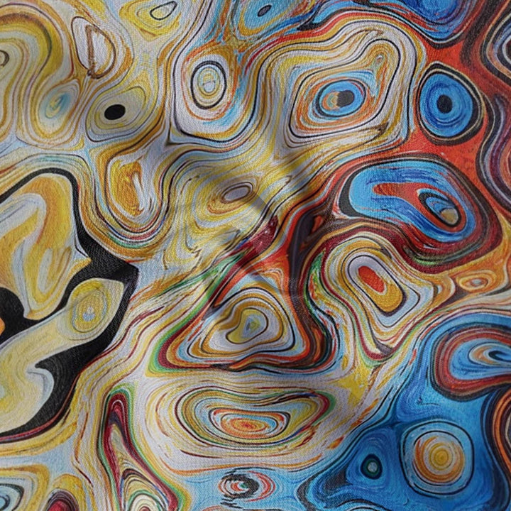 Herren Poloshirt mit kreativem Swirl-Design und modernem Schnitt Echoarchiv
