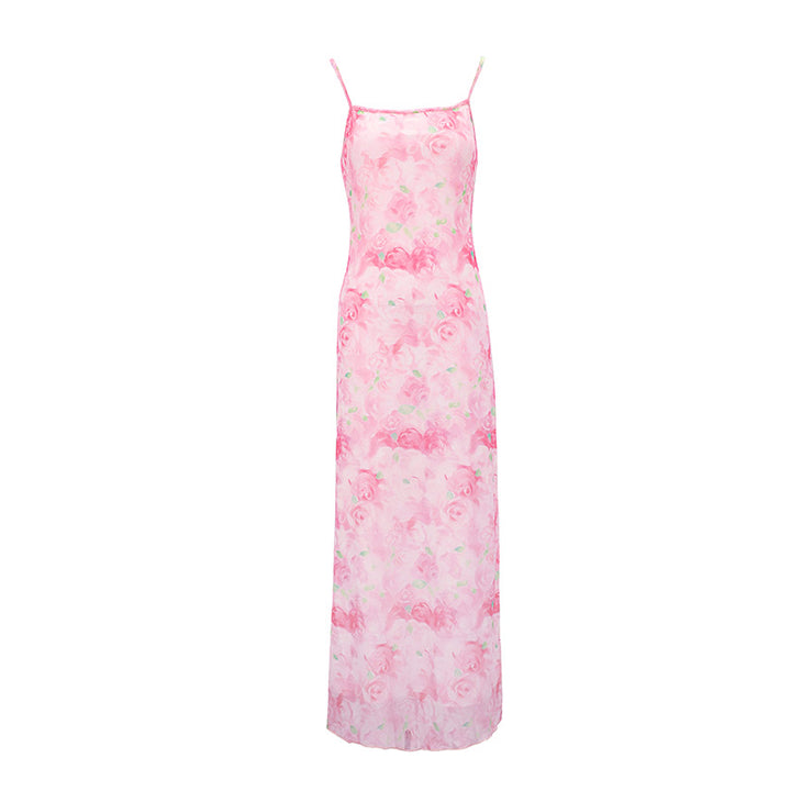 Damen elegantes Blumenmuster Maxikleid Echo Archiv