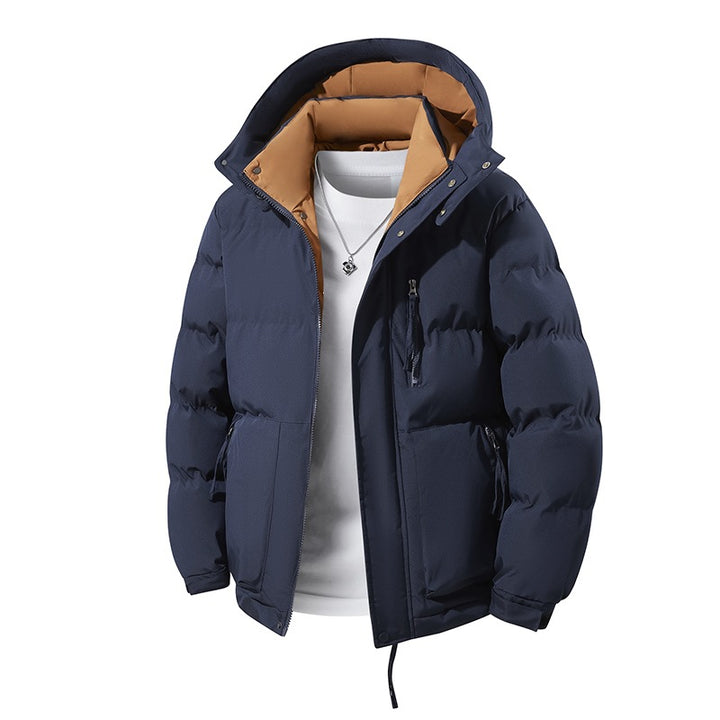 Herren Wärmende Daunenoptik‑Steppjacke mit Kapuze, Thermofutter & Kordelzug Echoarchiv