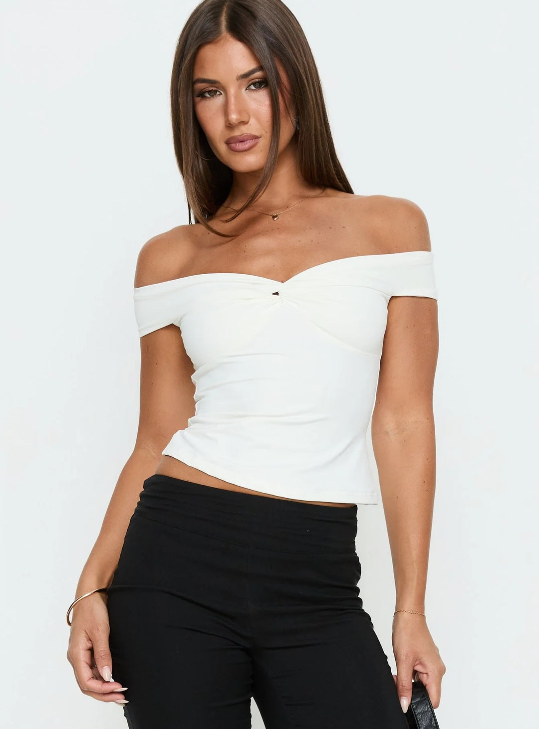 Damen Off-Shoulder Bustier-Top mit Raffung Echo Archiv