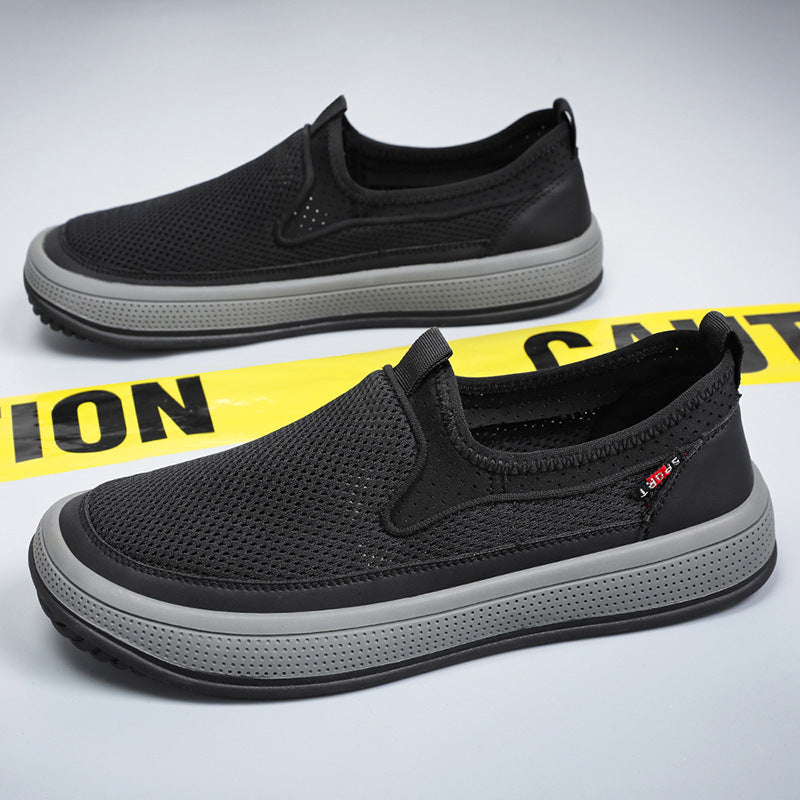 Herren nan atmungsaktiver Slip-On Mesh-Sneaker mit elastischem Einstieg und stoßdämpfender EVA-Plateausohle Echo Archiv