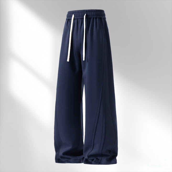 Damen weite Lounge-Sweatpants mit elastischem Kordelzugbund und dekorativen Seitennähten – Avélisse