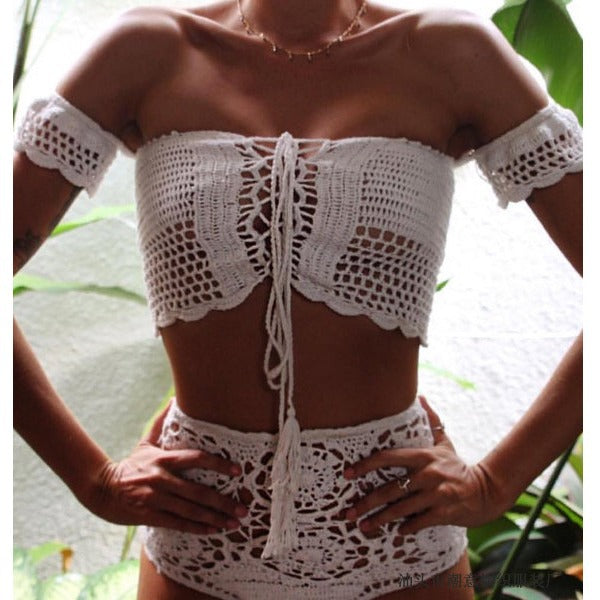 Damen Häkel-Bikini-Set mit dekorativen Fransen und trendigem Oberteil Echo Archiv