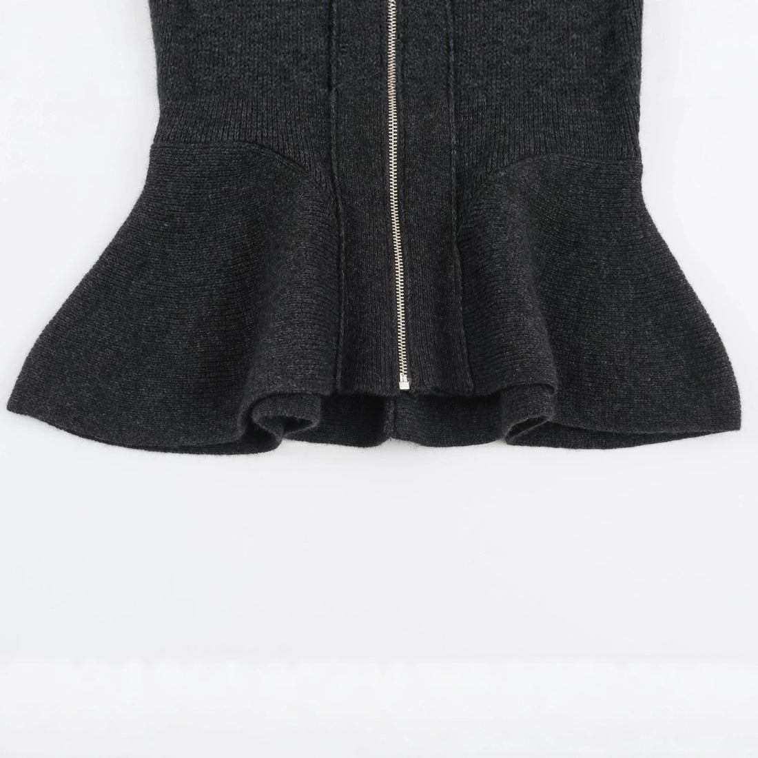 Damen Strickjacke mit Reißverschluss und Peplum-Schnitt Echoarchiv