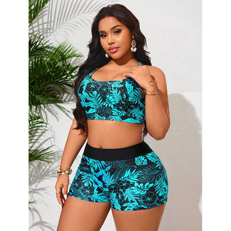 Damen Sport-Tankini-Set mit floralem Short und bequemen Trägern Echo Archiv