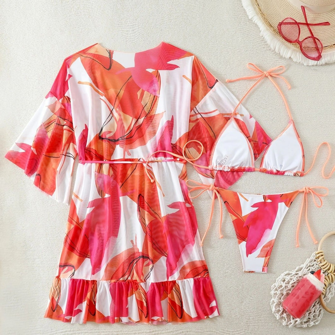 Damen Bikiniset mit floralem Kaftan Echo Archiv