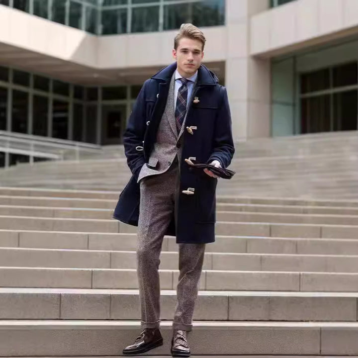 Herren eleganter Dufflecoat mit klassischem Design Echoarchiv