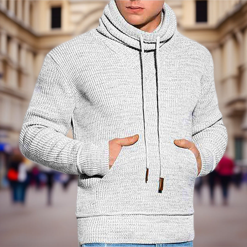 Herren Strickpullover mit hohem Kragen und seitlichen Taschen Echoarchiv