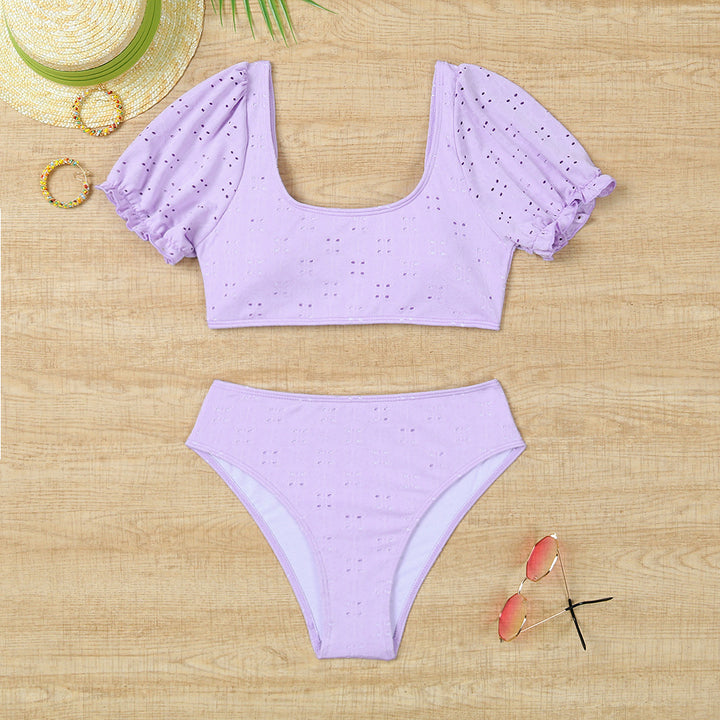 Damen Bikiniset mit Puffärmeln und floralen Details Echo Archiv