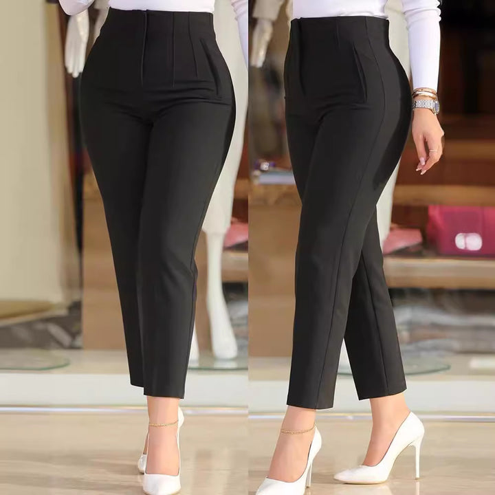 Damen Hochtaillierte Slim-Fit Bügelfalten-Hose mit geradem Bein – Avélisse