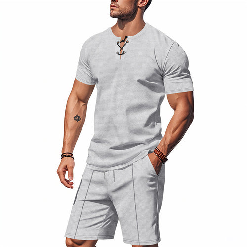 Herren Freizeit Set mit lässigem Rundhalsausschnitt und praktischem Design Echoarchiv