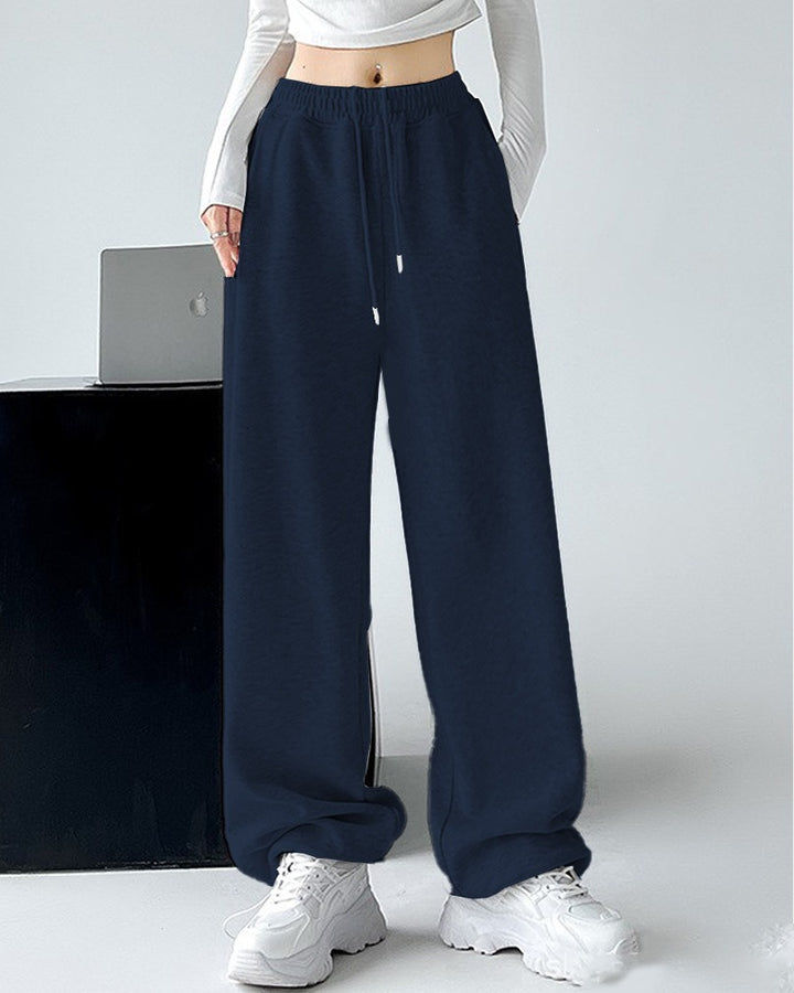 Damen nan extraweite Palazzo-Sweathose mit hohem Komfortbund, seitlichen Eingrifftaschen, Schlitz am Saum und Kordelzug Echo Archiv