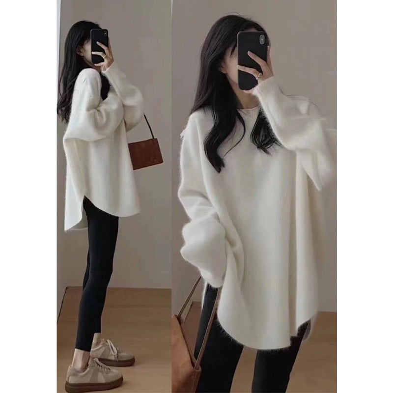 Echoarchiv | Pullover - Damen Herbst Mid-Length Oversized Pullover