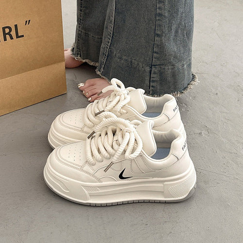 Damen modische Sneaker mit hohem Plateau und atmungsaktiver Obermaterial von Echo Archiv
