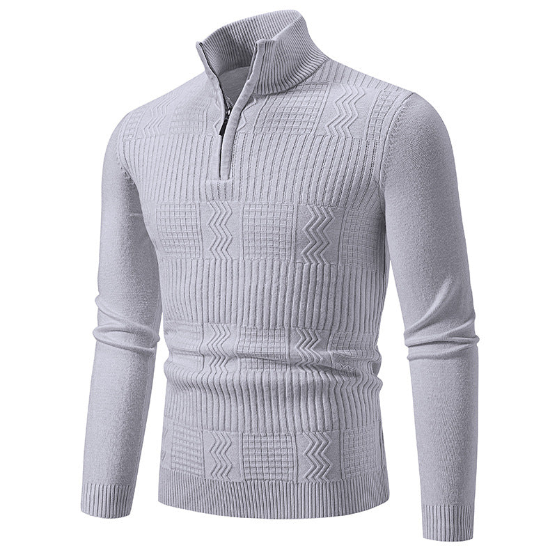 Herren Strukturierter Halbzip-Mockneck-Pullover mit Zopfmuster Echo Archiv