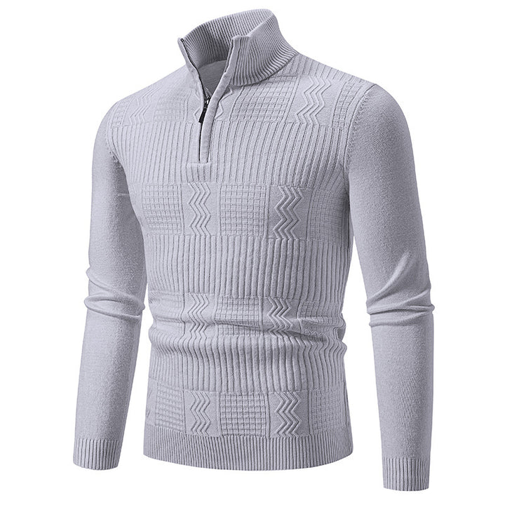 Herren Strukturierter Halbzip-Mockneck-Pullover mit Zopfmuster Echo Archiv