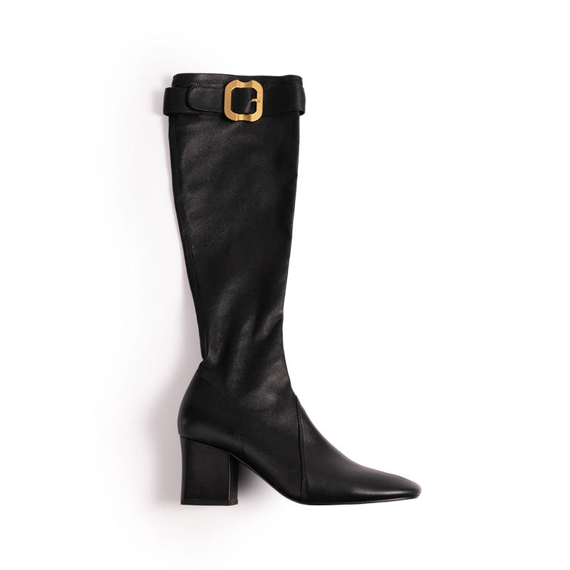 Damen Stretch-Stiefelette mit mittlerem Blockabsatz Echo Archiv