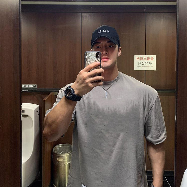 Herren Oversized T-Shirt aus hochwertigem Baumwollmix mit Rundhalsausschnitt Echoarchiv