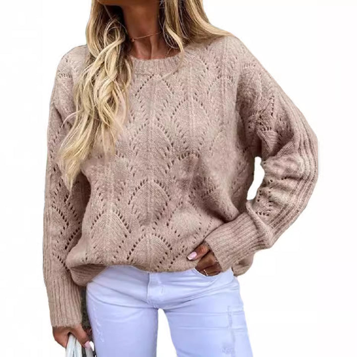 Damen Oversize Ajourstrick-Pullover mit Rundhalsausschnitt Echo Archiv