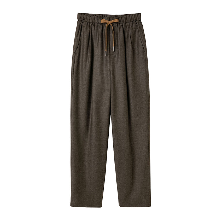 Damen Relaxed-Hose mit elastischem Bund, Tunnelzug und geradem Bein Echoarchiv