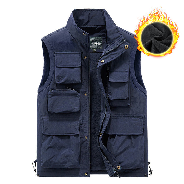 Herren wattierte Multifunktions-Taschenweste mit Fleece-Innenfutter und Stehkragen Echo Archiv