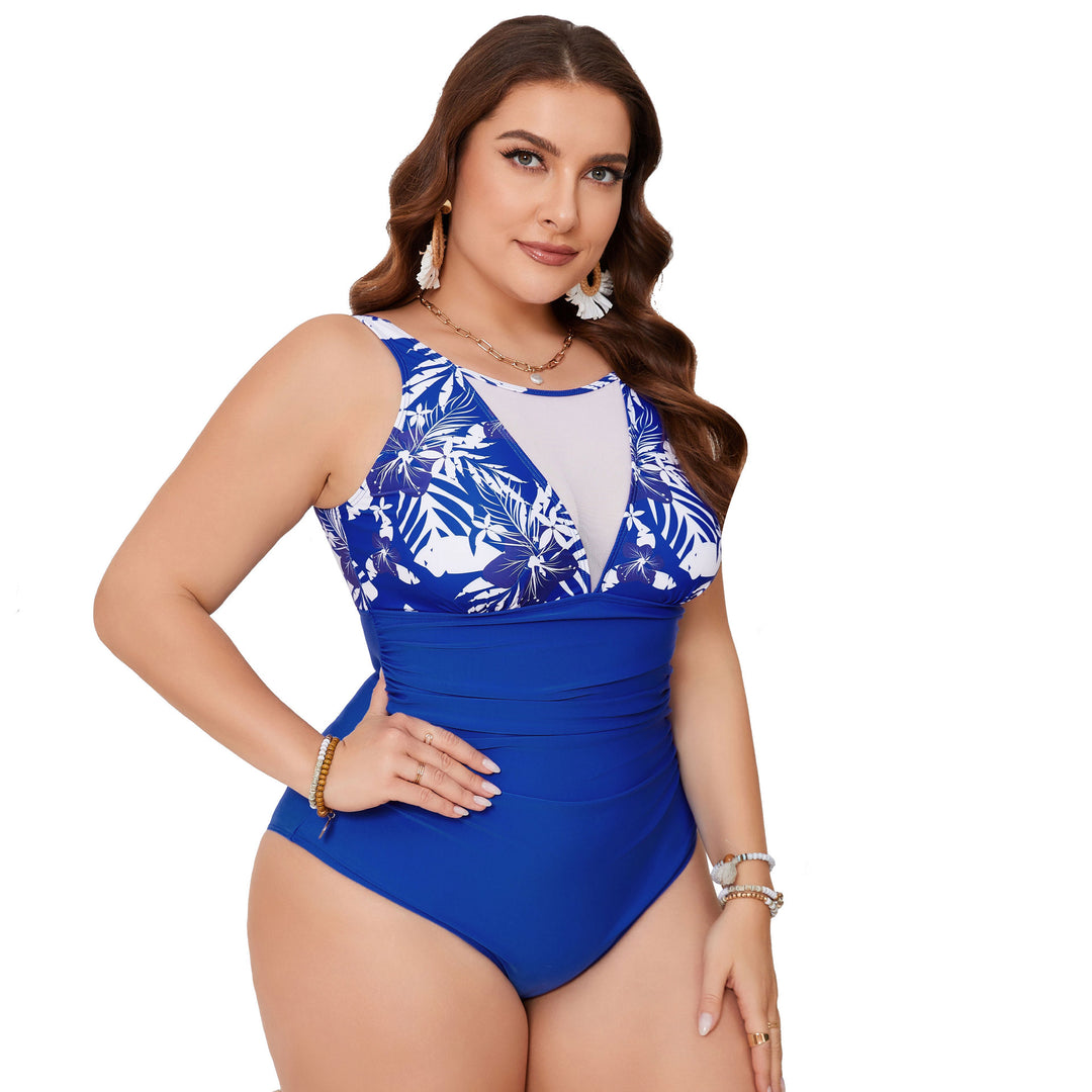 Damen Hochgeschnittener Badeanzug mit Floral-Muster Echo Archiv