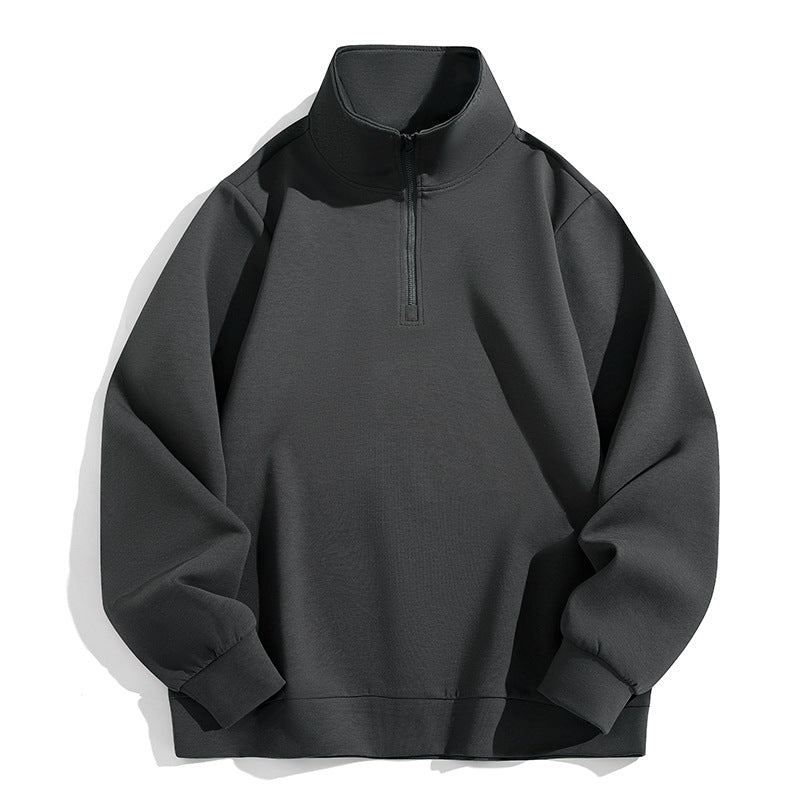 Herren Oversized-Halbzip-Sweatshirt mit hohem Stehkragen, schwerer French-Terry und minimalistischem Design Echo Archiv