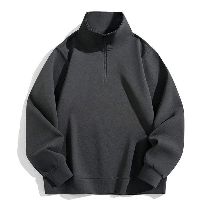 Herren Oversized-Halbzip-Sweatshirt mit hohem Stehkragen, schwerer French-Terry und minimalistischem Design Echo Archiv