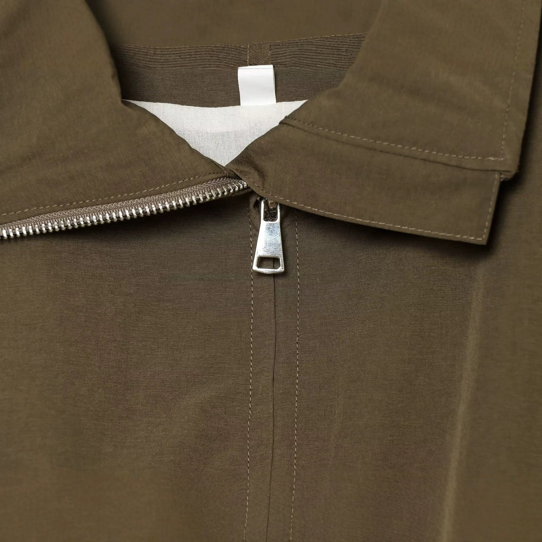 Damen Cropped Boxy-Utility-Jacke mit Reißverschluss und Tunnelzugsaum Echoarchiv