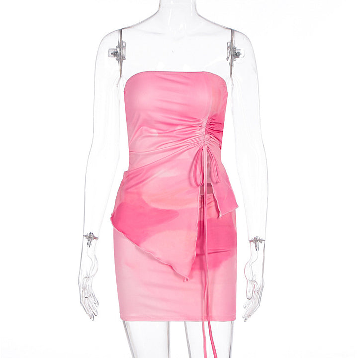 Damen Mini-Kleid mit asymmetrischem Schnitt und Raffungsdetails Echo Archiv