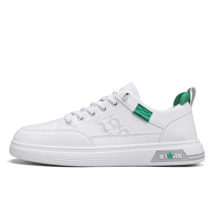 Herren minimalistische Kunstleder-Sneaker mit belüfteter Zehenperforation und gepolsterter Fersenschlaufe – Norré