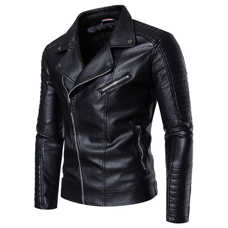 Herren Modische Kunstleder Bikerjacke Echo Archiv